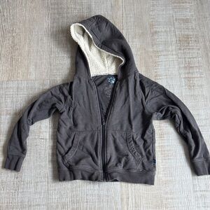 Kickee Pants Brown Hooded Sherpa-Lined Zip Sweatshirt